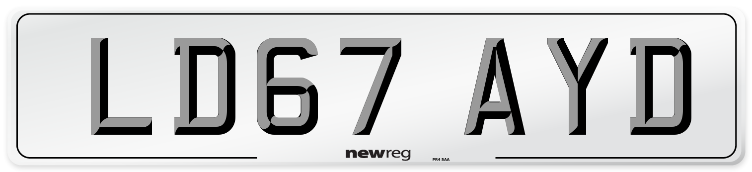 LD67 AYD Number Plate from New Reg